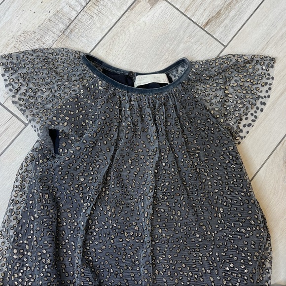 ZARA Girls Cheetah Sparkle Print Party Dress Size 5 - Picture 4 of 9